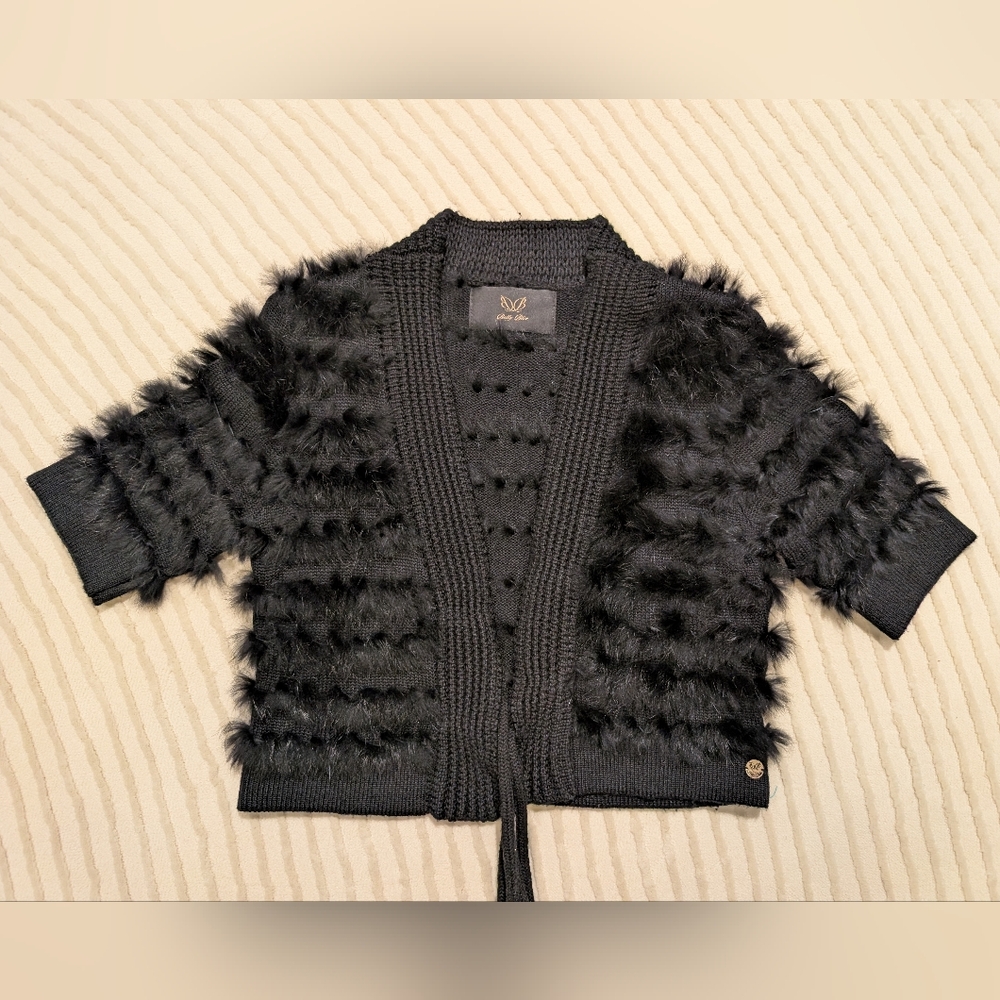 Black Lapin Fur Cardigan